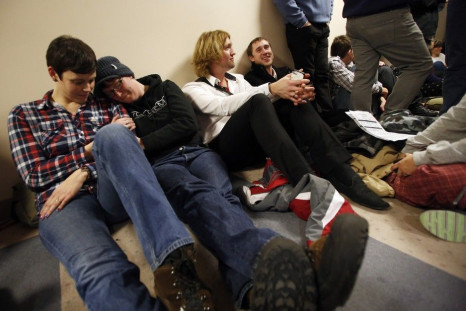 Gay couples wait in lineto apply for a marriage license in Salt Lake City