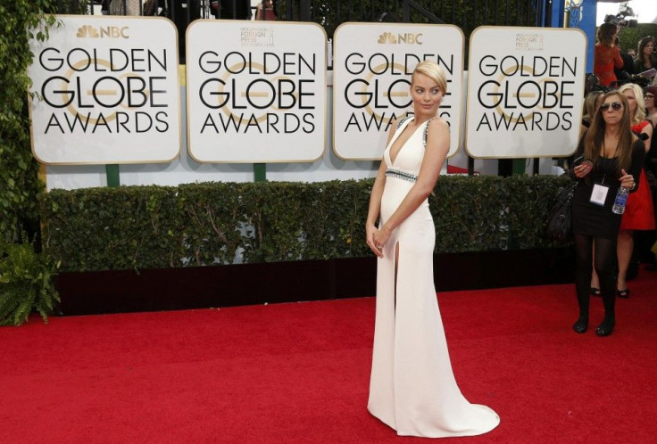 Actress Margot Robbie arrives at the 71st annual Golden Globe Awards in Beverly Hills, California