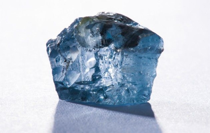 An exceptional 29.6 carat blue diamond recovered at the Cullinan mine in January 2014 (Petra Diamonds Press Release)
