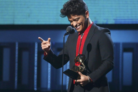 Bruno Mars Accepts the Award for Best Pop Vocal Album for 'Unorthodox Jukebox' at the 56th Annual Grammy Awards in Los Angeles 