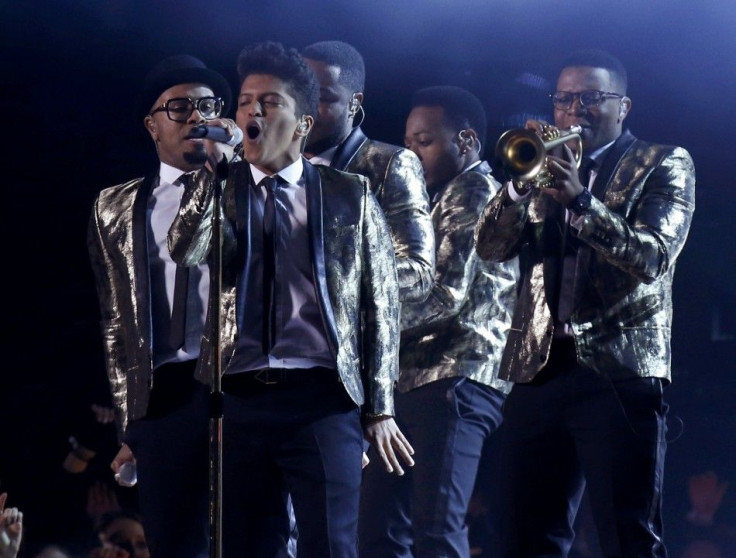 Bruno Mars Performs During the Halftime Show of the NFL Super Bowl XLVIII Football Game Between the Denver Broncos and the Seattle Seahawks in East Rutherford