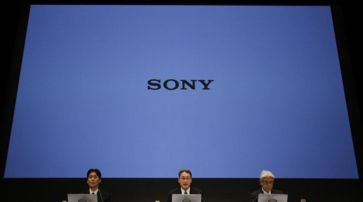 Sony Corp's President and Chief Executive Officer Kazuo Hirai, Chief Financial Officer Masaru Kato and Senior Vice President Shiro Kambe attend a news conference at the company's headquarters in Tokyo