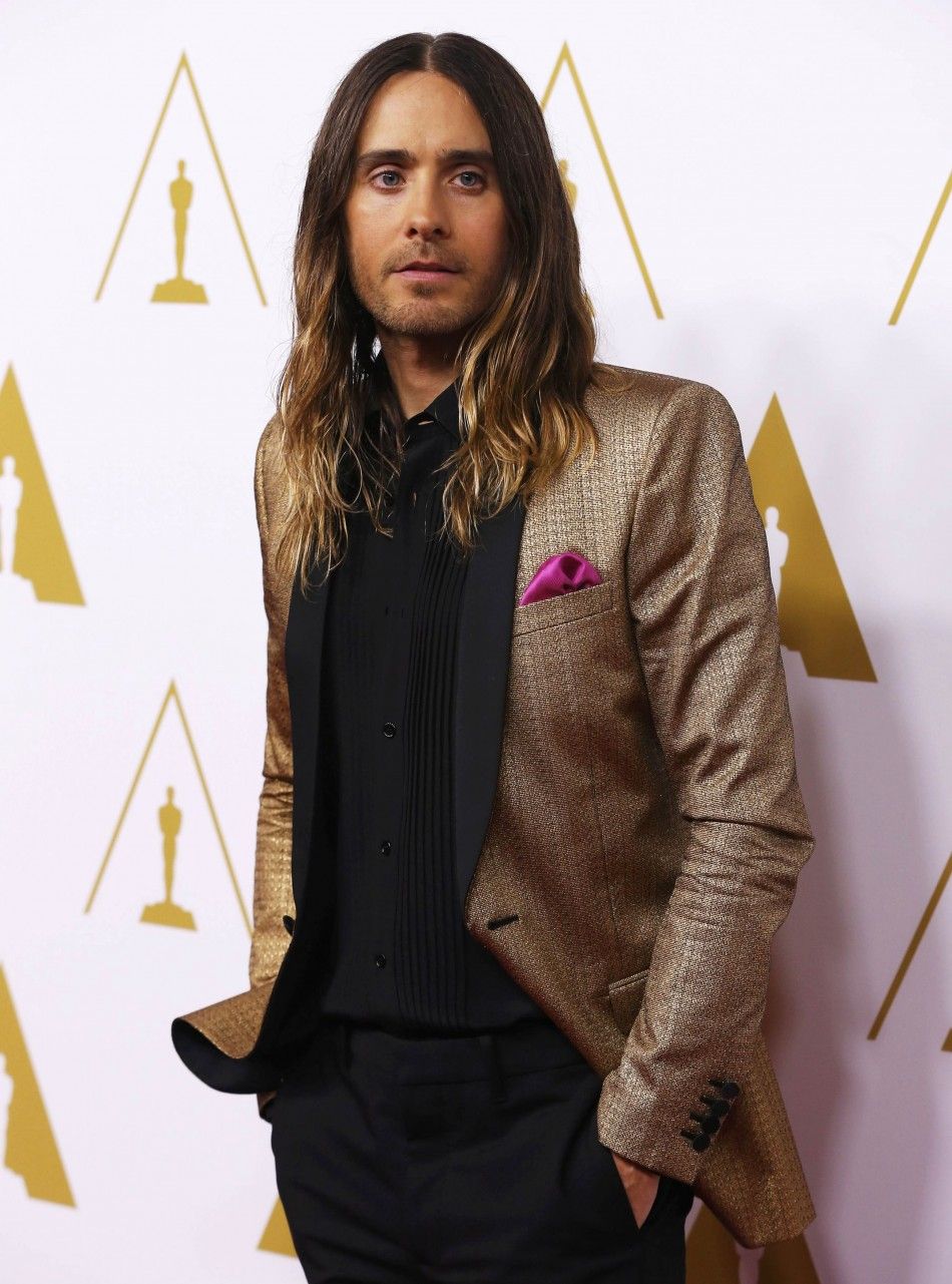 Jared Leto arrives at the 86th Academy Awards nominees luncheon in Beverly Hills