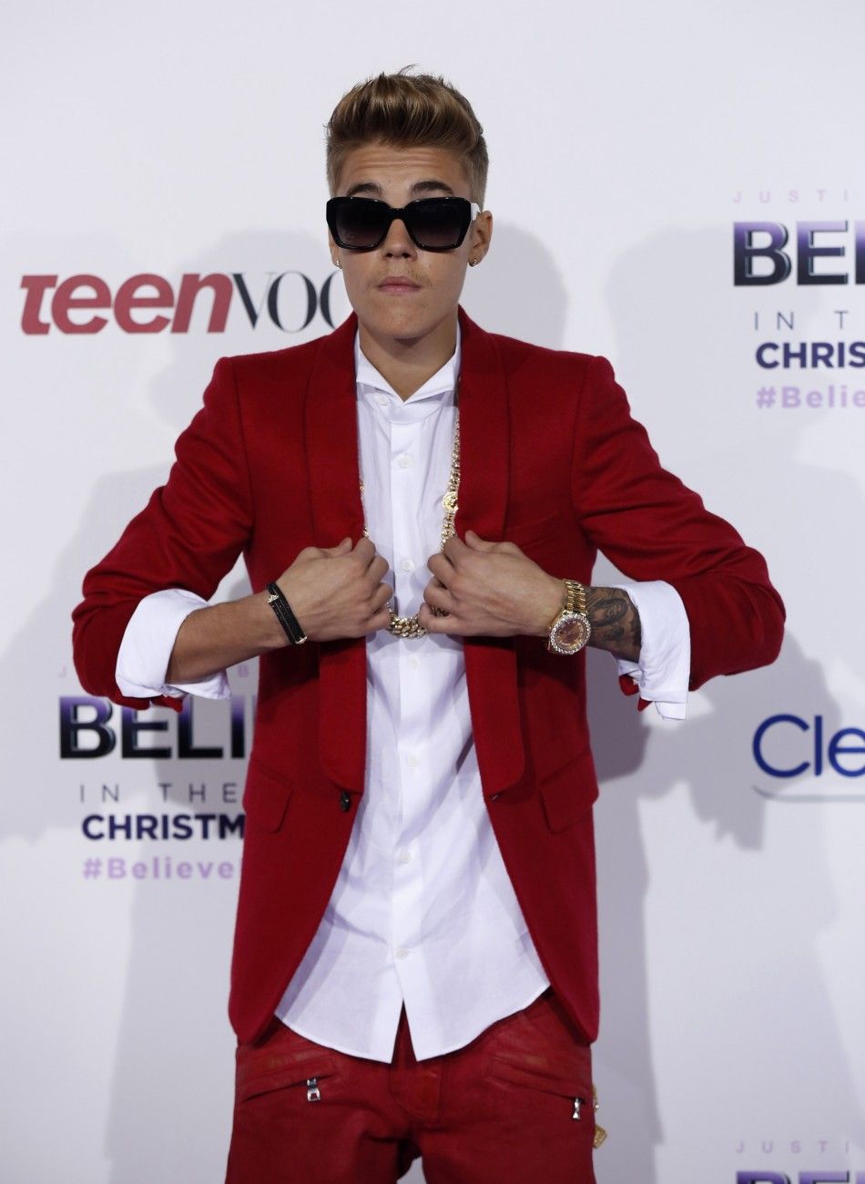 File photo of singer Bieber posing at the premiere of the documentary quotJustin Biebers Believequot in Los Angeles