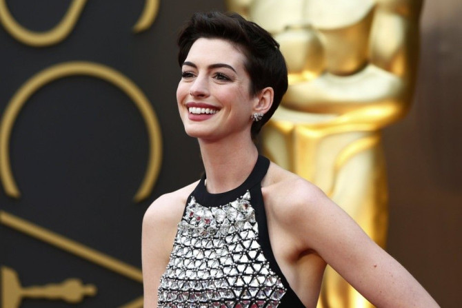 Actress Anne Hathaway arrives at the 86th Academy Awards in Hollywood