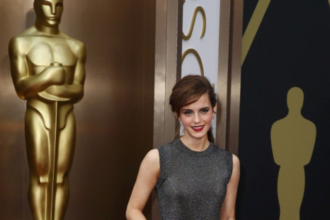 Actress Emma Watson arrives on the red carpet at the 86th Academy Awards in Hollywood