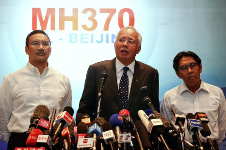 Malaysian PM Najib addresses reporters about the missing Malaysia Airlines flight MH370 at Kuala Lumpur International Airport