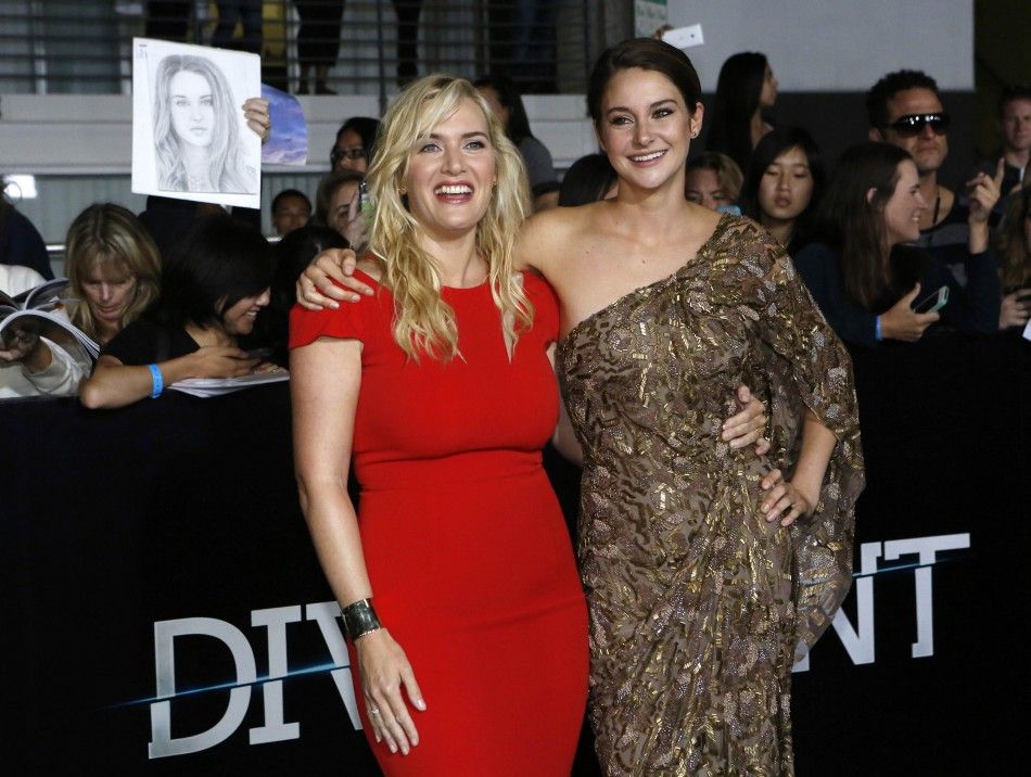 Kate Winslet and Shailene Woodley pose at the premiere of quotDivergentquot in Los Angeles