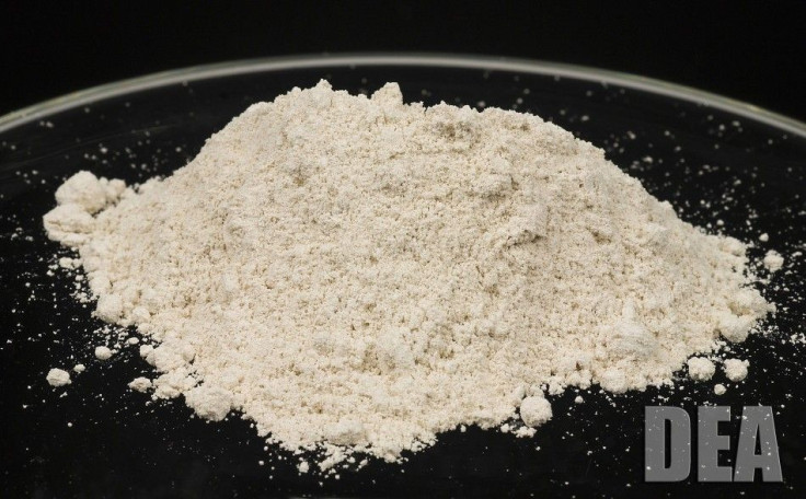 Powdered heroin is pictured in this undated handout photo courtesy of the United States Drug Enforcement Administration. 