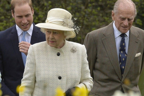 Britain's Queen Elizabeth, Prince Philip, and Prince William