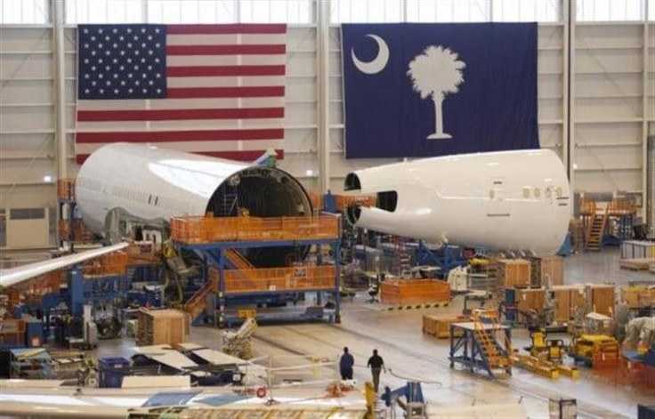 Sections of a 787 Dreamliner being built for Air India are seen at Boeing&#039;s final assembly building in North Charleston, South Carolina December 19, 2013. REUTERS/Randall Hill