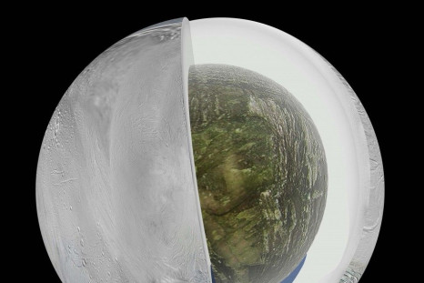 NASA diagram illustrates the possible interior of Saturn&#039;s moon Enceladus based on a gravity investigation by NASA&#039;s Cassini spacecraft and NASA&#039;s Deep Space Network