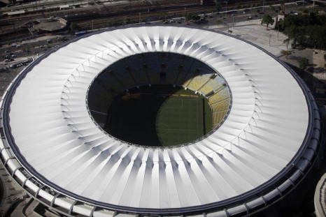 An aerial shot shows the Maracana stadium, one of the stadiums hosting the 2014 World Cup soccer matches, in Rio de Janeiro March 28, 2014. 