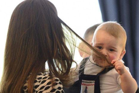 Prince George with Kate Middleton