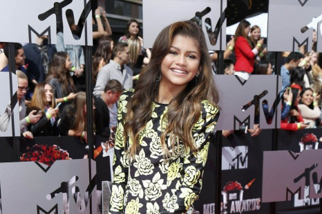 Zendaya arrives at the 2014 MTV Movie Awards in Los Angeles