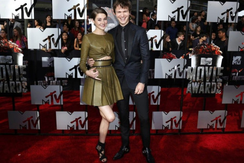 Shailene Woodley and Ansel Elgort Arrive at the 2014 MTV Movie Awards in Los Angeles
