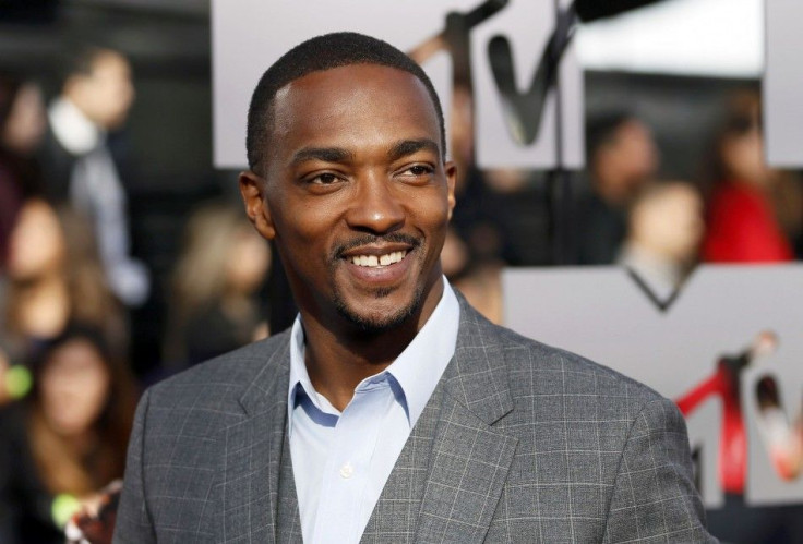 Anthony Mackie arrives at the 2014 MTV Movie Awards in Los Angeles
