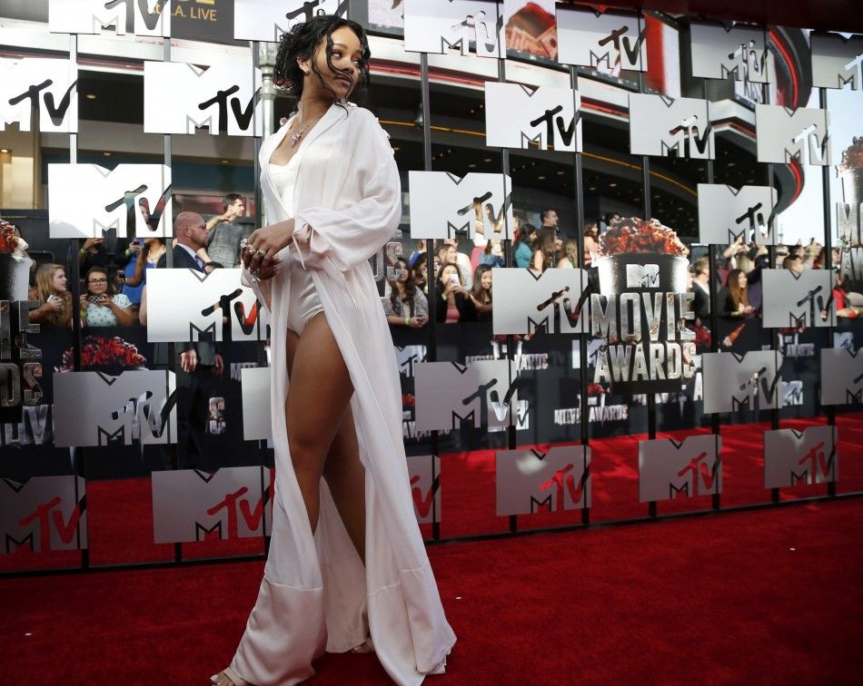 Singer Rihanna arrives at the 2014 MTV Movie Awards in Los Angeles, California  April 13, 2014.  REUTERSLucy Nicholson 