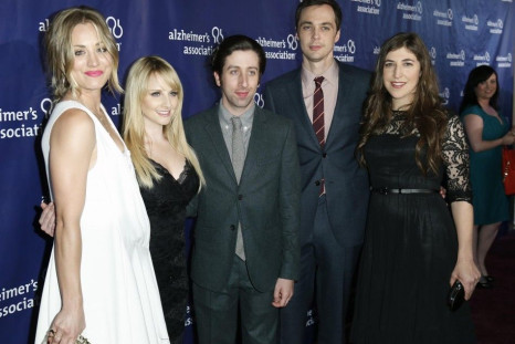 Cast members of &quot;The Big Bang Theory,&quot; who received the Abe Burrows Entertainment Award for their support of the Alzheimer's Association, pose at the 22nd annual &quot;A Night at Sardi's&quot; to benefit the Alzheimer's Association at the Beverl