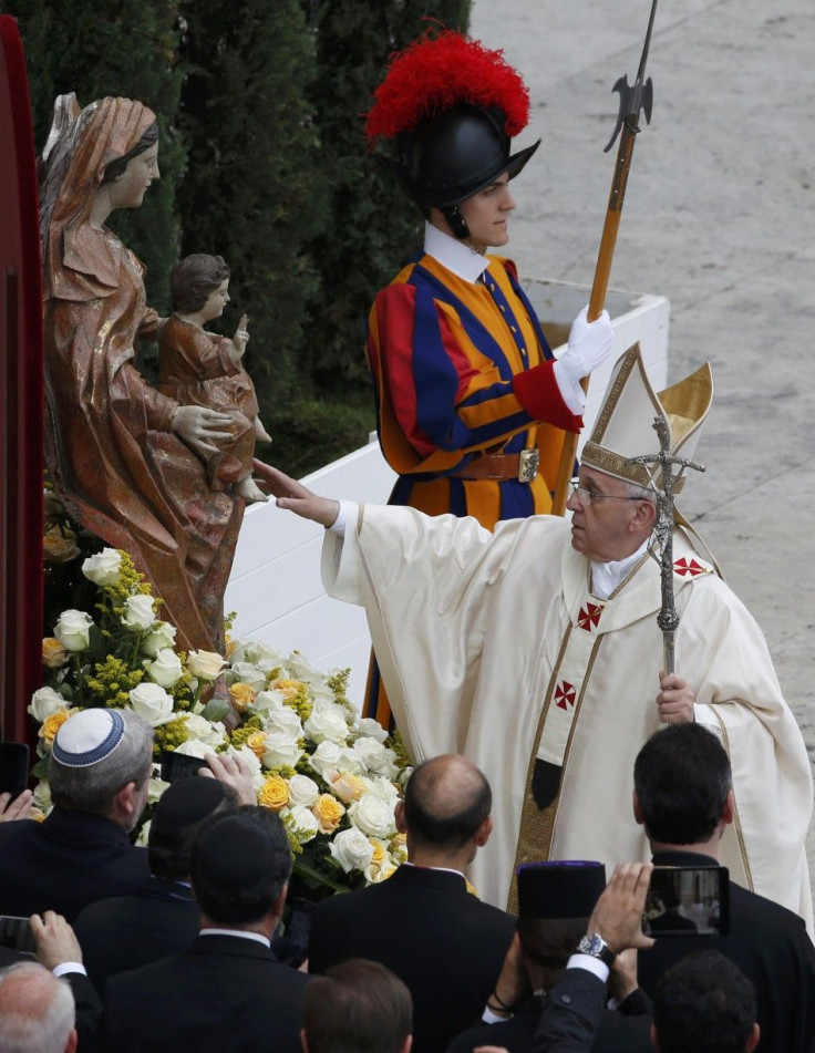 Pope Francis at the canonisation rite