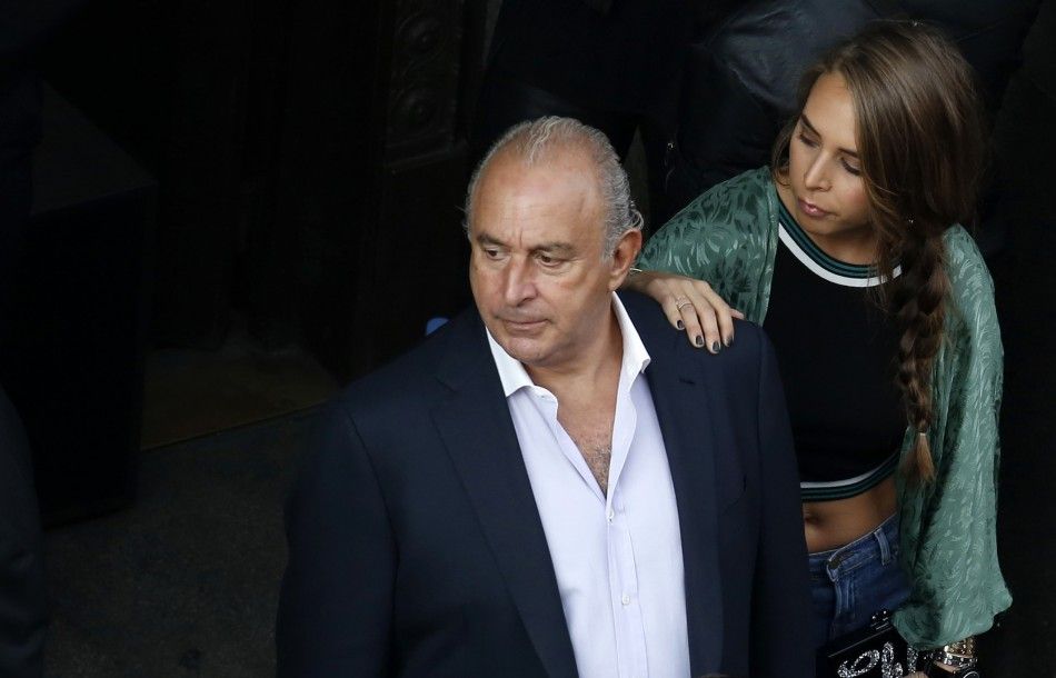 CEO of retail group Arcadia Philip Green and daughter Chloe attend the launch of the15th Kate Moss Topshop collection at Topshops flagship store on Oxford Street in London