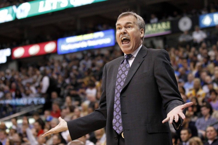 Los Angeles Lakers head coach Mike D'Antoni reacts during the second half of their NBA basketball game against the Dallas Mavericks in Dallas