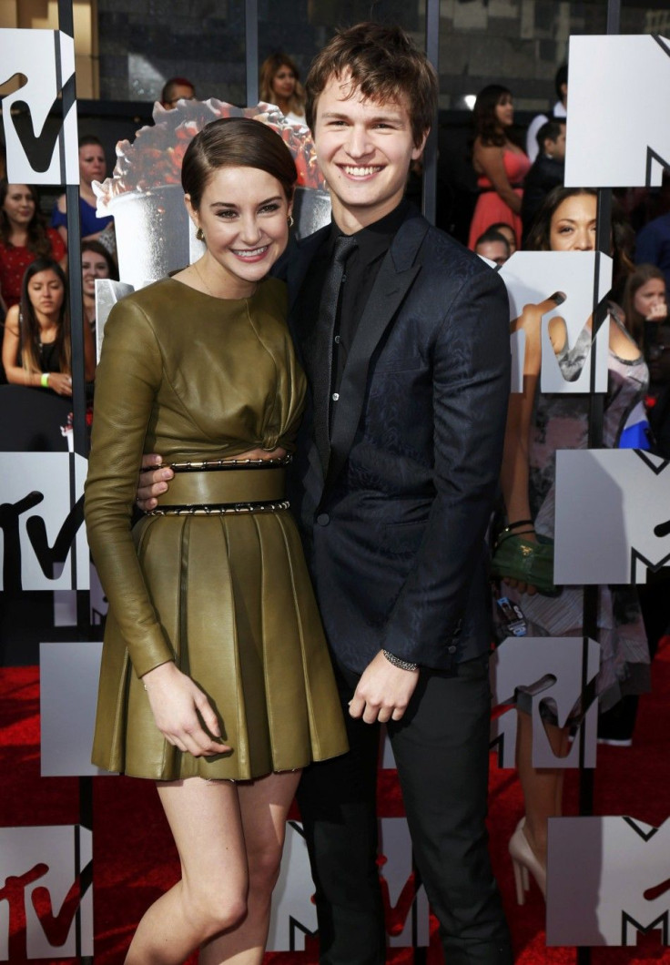 Shailene Woodley and Ansel Elgort arrive at the 2014 MTV Movie Awards in Los Angeles