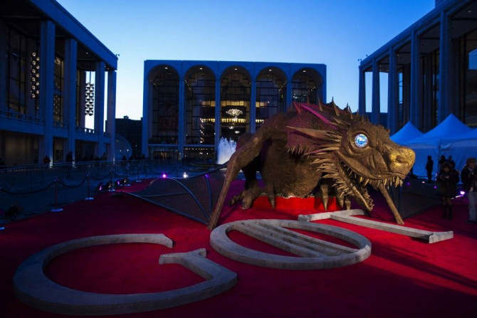 File Photo of a Dragon Statue Standing on a Red Carpet in Preparation for the Season Four Premiere of the HBO Series 'Game of Thrones' in New York
