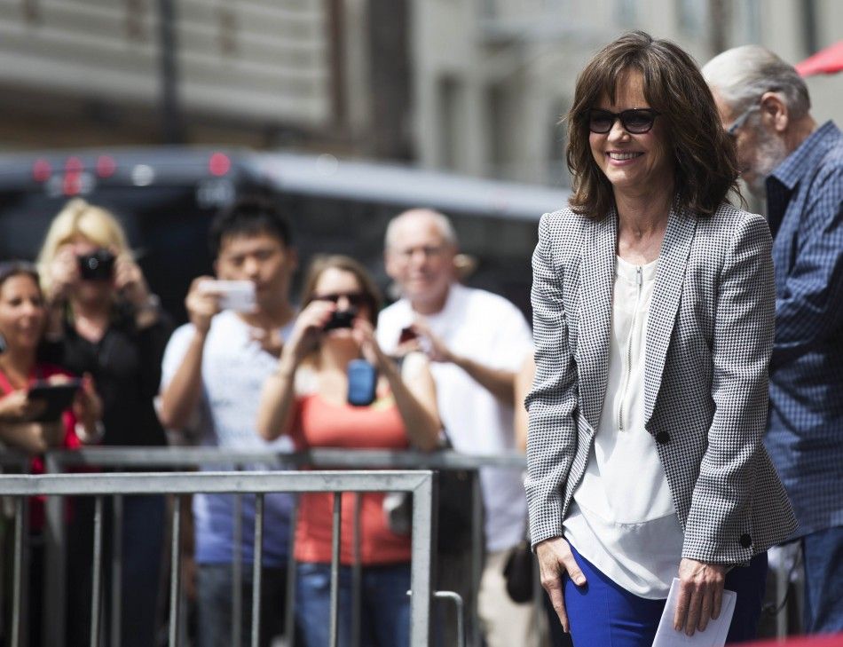 Actress Sally Field arrives at the ceremony for the unveiling of her star on the Walk of Fame in Hollywood