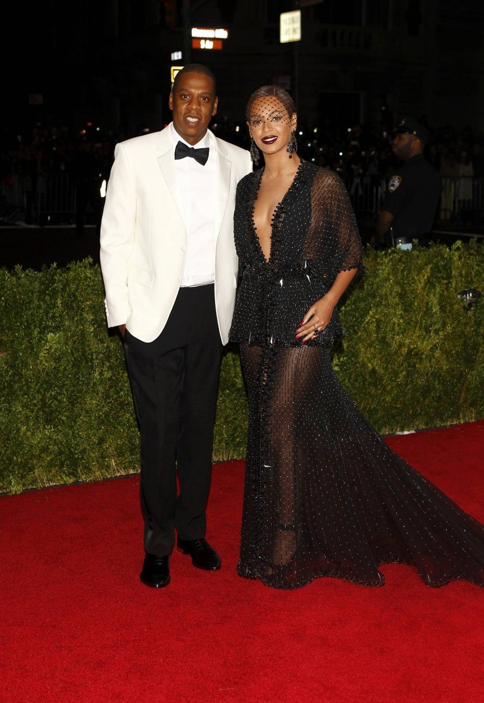 Beyonce and her husband Jay-Z arrive at the Metropolitan Museum of Art Costume Institute Gala Benefit celebrating the opening of quotCharles James Beyond Fashionquot in Upper Manhattan, New York