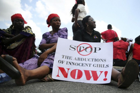 Women protest demanding the release of abducted secondary school girls from the remote village of Chibok, in Lagos
