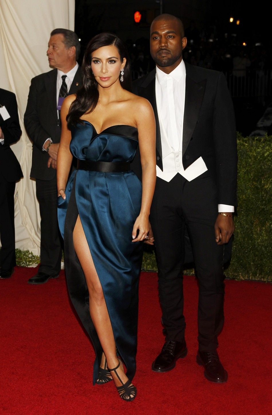 Kim Kashdashian and Kanye West arrive at the Metropolitan Museum of Art Costume Institute Gala Benefit celebrating the opening of quotCharles James Beyond Fashionquot in Upper Manhattan, New York May 5, 2014. REUTERSCarlo Allegri  