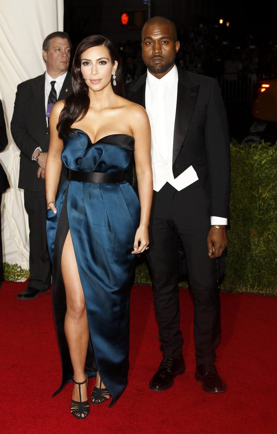 Kim  Kardashian and Kanye West arrive at the Metropolitan Museum of Art Costume Institute Gala Benefit celebrating the opening of quotCharles James Beyond Fashionquot in Upper Manhattan, New York May 5, 2014. REUTERSCarlo Allegri   