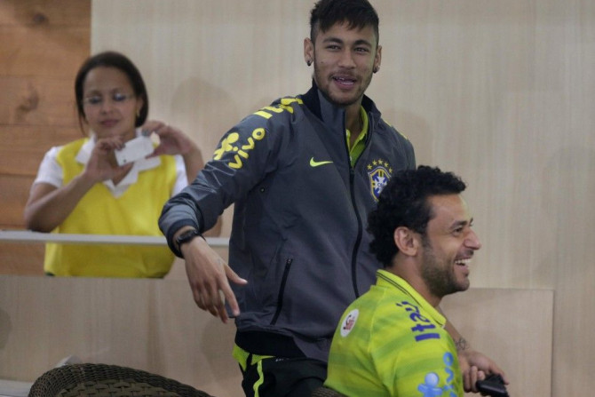 Brazil&#039;s national soccer team players Neymar and Fred are pictured at the Granja Comary training centre in Teresopolis, near Rio de Janeiro