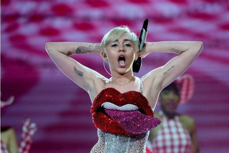 U.S. Singer Miley Cyrus Performs During Her Concert At The Ericsson Globe Arena In Stockholm