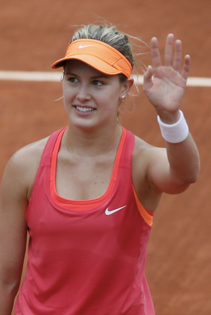 Eugenie Bouchard of Canada acknowledges spectators after winning her women's singles match against Angelique Kerber of Germany at the French Open tennis tournament at the Roland Garros stadium in Paris June 1, 2014.       REUTERS/Gonzalo Fuentes