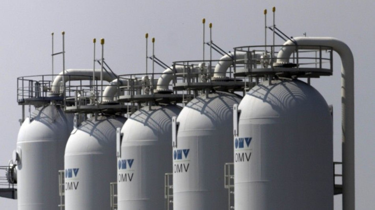 Gas tanks are pictured at Austria's largest natural gas import and distribution station in Baumgarten May 2, 2014. 