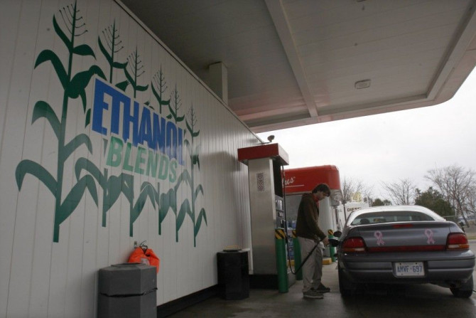 A worker pumps gasoline blended with 10 percent ethanol at the UPI Energy gas station in Chatham, Ontario in this April 11, 2008 file photo. To match OIL-ETHANOL/LOBBY REUTERS/Mark Blinch/Files (CANADA - Tags: ENERGY BUSINESS POLITICS COMMODITIES)