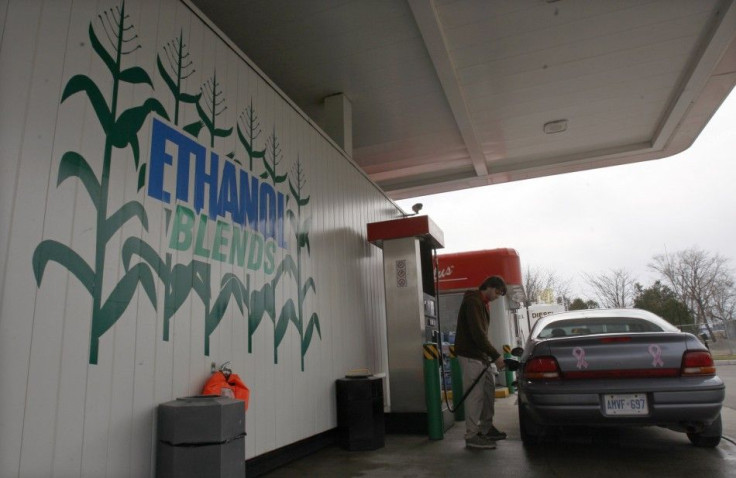 A worker pumps gasoline blended with 10 percent ethanol at the UPI Energy gas station in Chatham, Ontario in this April 11, 2008 file photo. To match OIL-ETHANOL/LOBBY REUTERS/Mark Blinch/Files (CANADA - Tags: ENERGY BUSINESS POLITICS COMMODITIES)