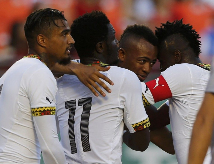 Ghana's Ayew celebrates his goal against South Korea during their international soccer friendly at Sun Life stadium ahead of the 2014 World Cup in Miami