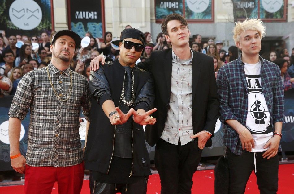 Members of the band Down With Webster on the red carpet at the MuchMusic Video Awards MMVA in Toronto