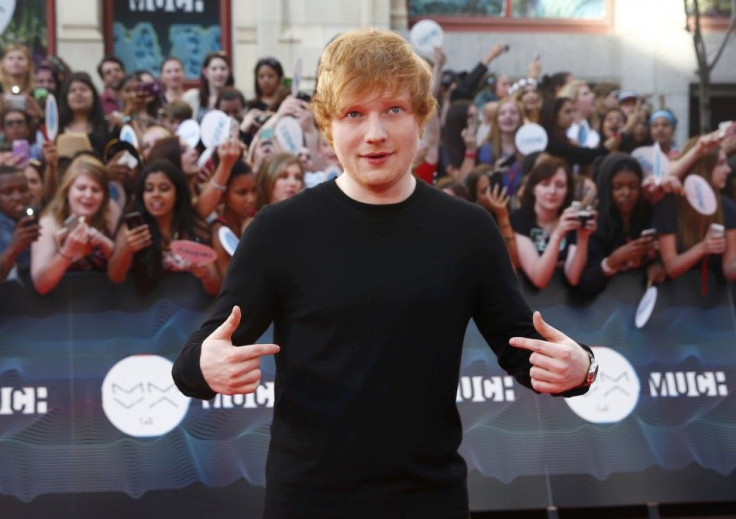 Musician Ed Sheeran arrives on the red carpet at the MuchMusic Video Awards (MMVA) in Toronto