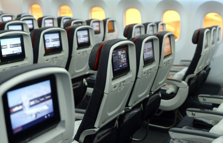 Air Canada&#039;s Boeing 787 Dreamliner economy section is seen during the unveiling of its brand new international interior product at Pearson International Airport in Toronto May 20, 2014. REUTERS/Aaron Harris (CANADA - Tags: TRANSPORT BUSINESS)