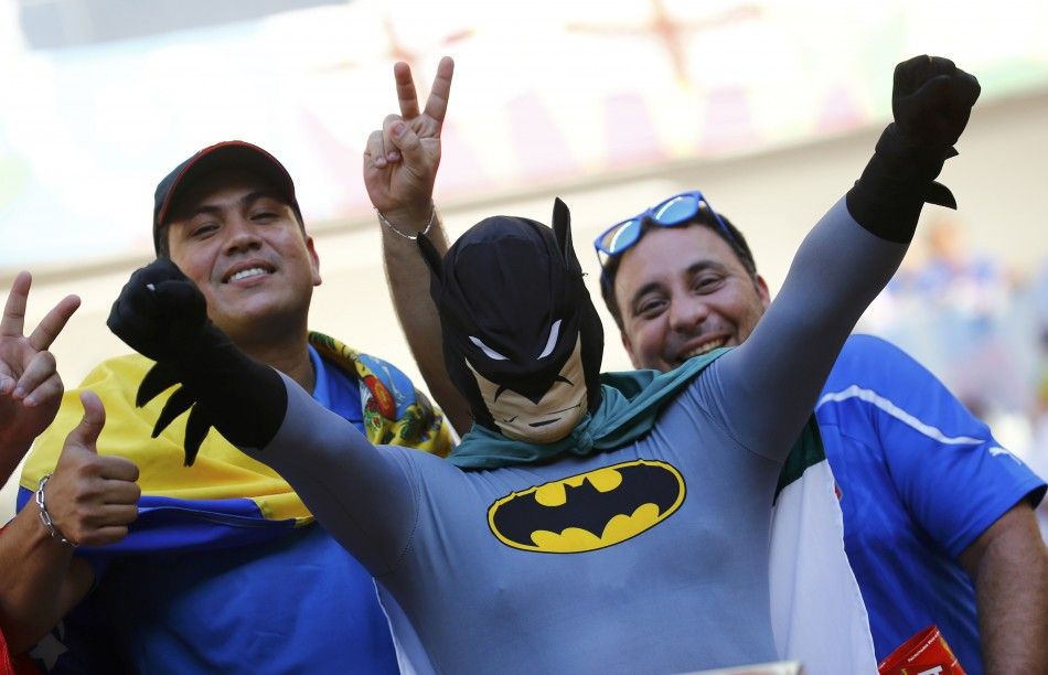 An Italy fan dressed as Batman