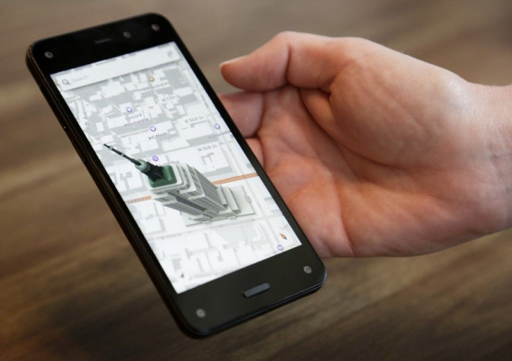 Amazon Representative Shows Off the 3D Map Features of the Company's New Fire Smartphone at the Company's Campus in Seattle