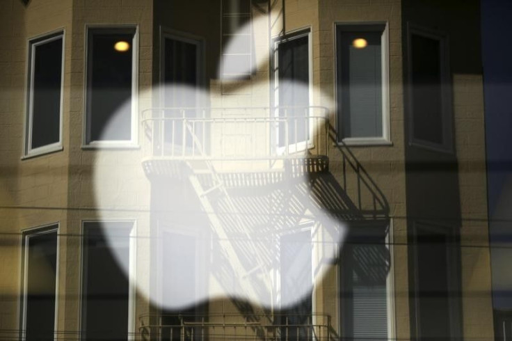 The Apple logo is pictured at a retail store in the Marina neighborhood in San Francisco, California