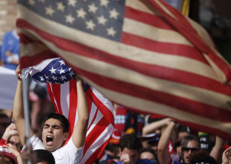 Fans cheer after the U.S. scored a second goal during the 2014 Brazil World Cup 