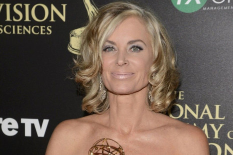 Eileen Davidson Holds Her Award for Outstanding Lead Actress in a Drama Series for Her Role on 'Days of Our Lives' as She Poses Backstage During the 41st Annual Daytime Emmy Awards in Beverly Hills