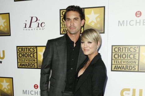 Actress Kaley Cuoco-Sweeting and tennis player Ryan Sweeting pose at the 4th annual Critics&#039; Choice Television Awards in Beverly Hills, California June 19, 2014.