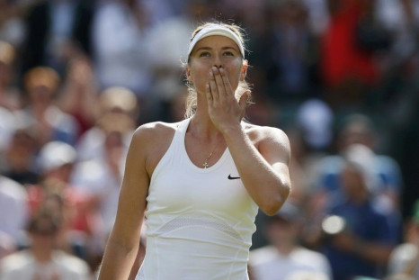 Maria Sharapova Of Russia Blows A Kiss After Defeating Samantha Murray Of Britain In Their Women's Singles Ttennis Match At The Wimbledon Tennis Championships, In London